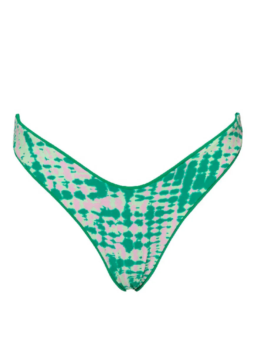 Maaji Enchanting Emerald Splendour Regular Rise Thin Side Bikini Bottom Maaji