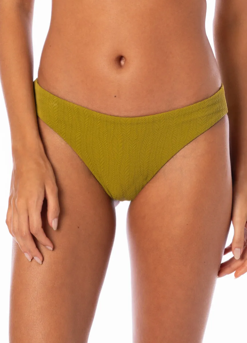 Maaji Engraved Leaves Sublimity Regular Rise Classic Bikini Bottom Maaji