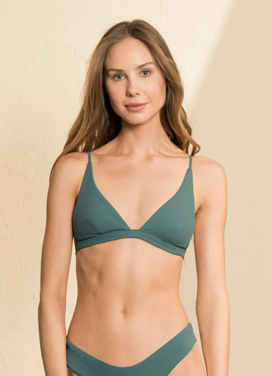 Maaji Eucaliyptus Green Ivy Fixed Triangle Bikini Top Maaji