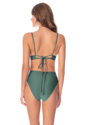 Maaji Eucalyptus Green Suzy Q High Rise Classic Bikini Bottom Maaji