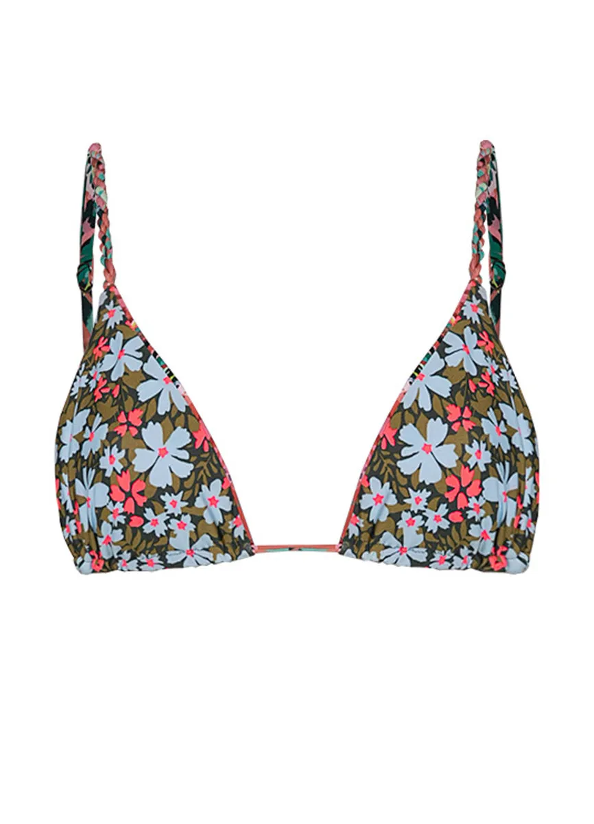 Maaji Flame Palms Upbraid Sliding Triangle Bikini Top Maaji