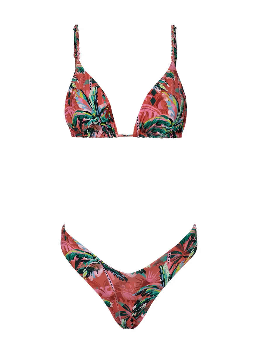 Maaji Flame Palms Upbraid Sliding Triangle Bikini Top Maaji