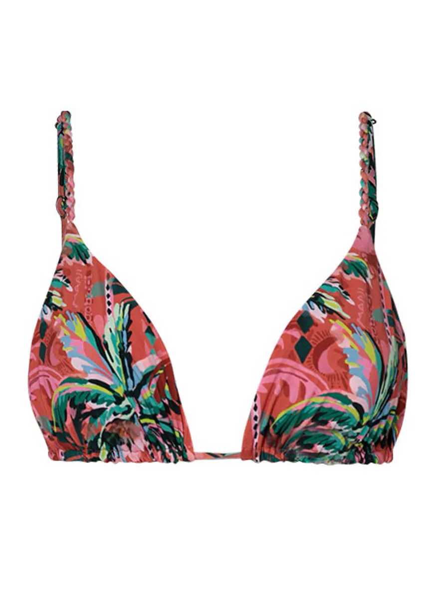 Maaji Flame Palms Upbraid Sliding Triangle Bikini Top Maaji