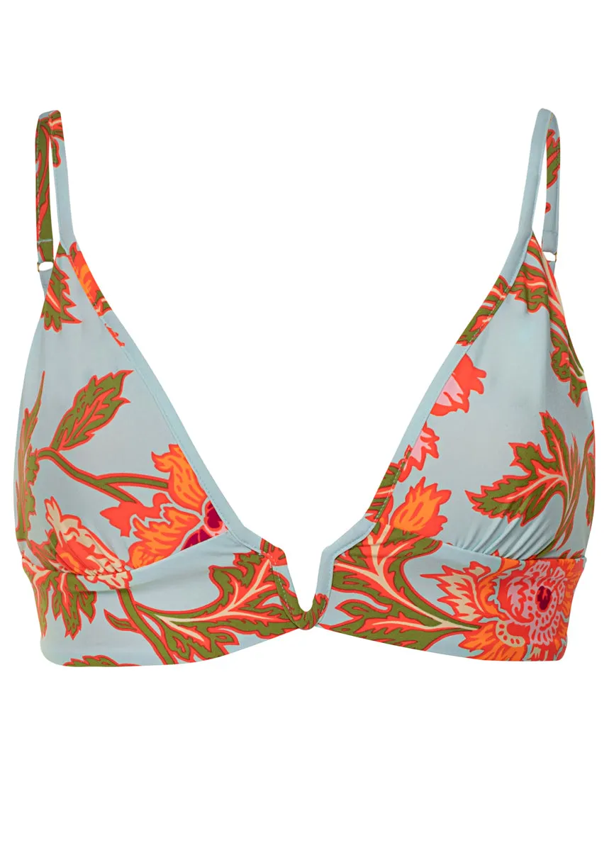 Maaji Floral Sky Paradiso Long Line Triangle Bikini Top Maaji