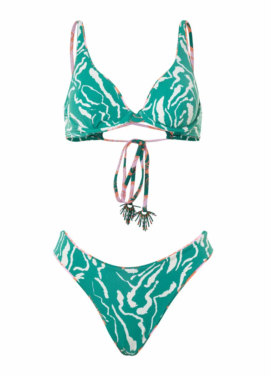 Maaji Floral Stamp Tribe Unmolded Underwire Bikini Top Maaji