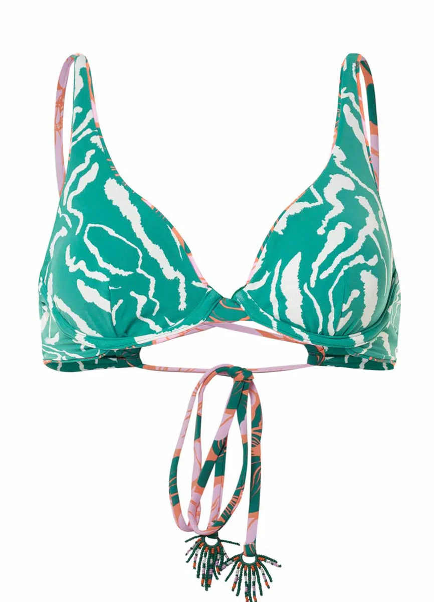 Maaji Floral Stamp Tribe Unmolded Underwire Bikini Top Maaji