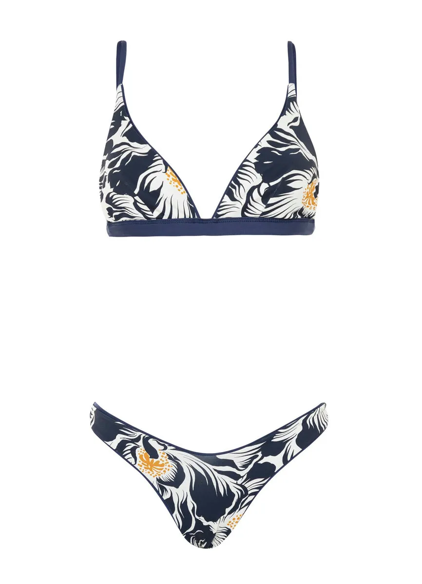 Maaji French Navy Ivy Fixed Triangle Bikini Top Maaji