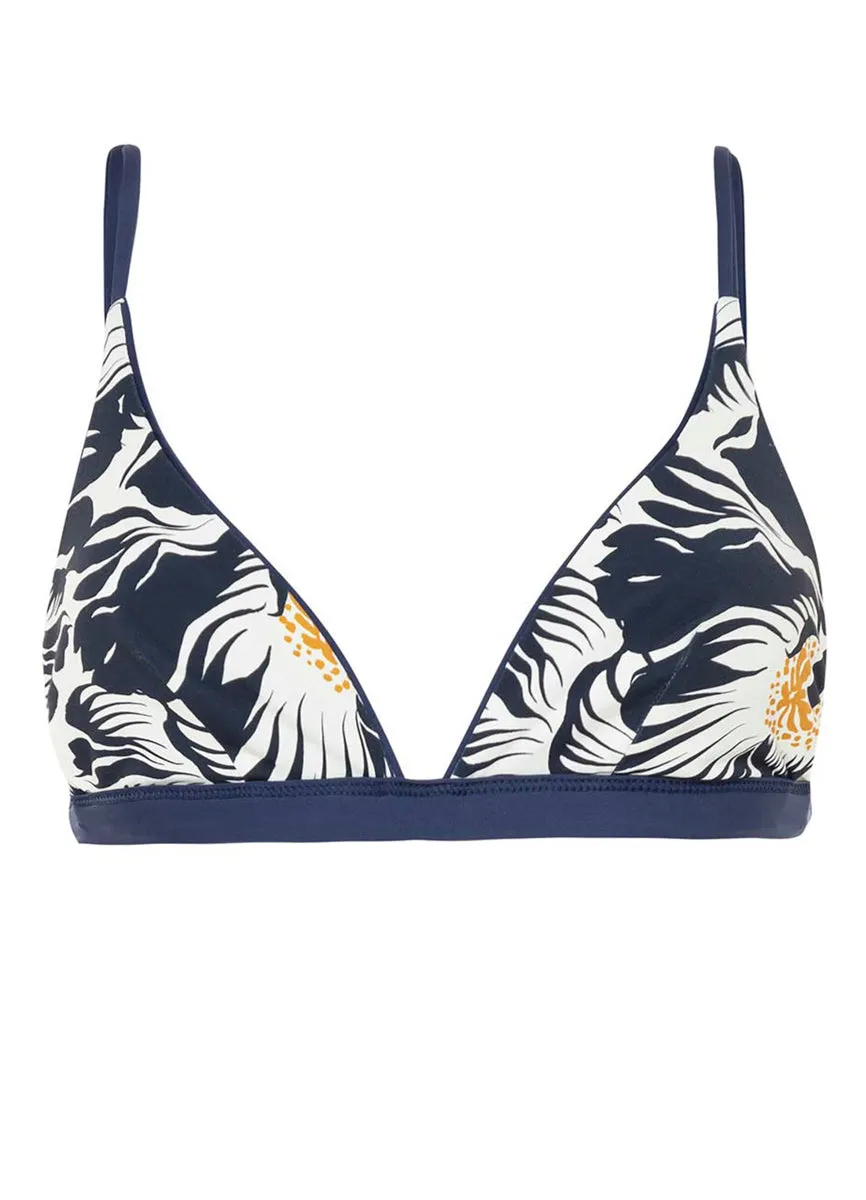 Maaji French Navy Ivy Fixed Triangle Bikini Top Maaji