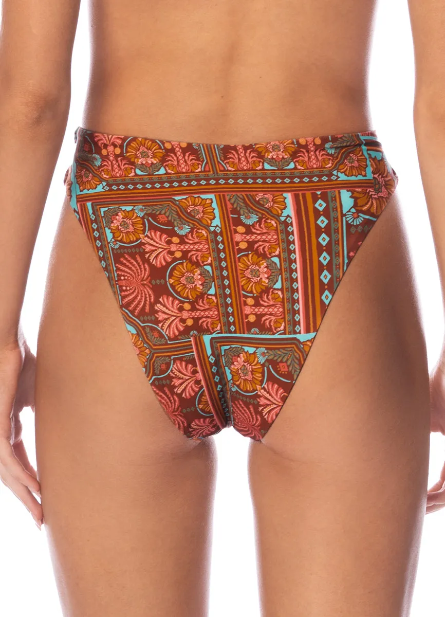 Maaji Garden Engraving Applauses High Rise Lace Up Bikini Bottom Maaji