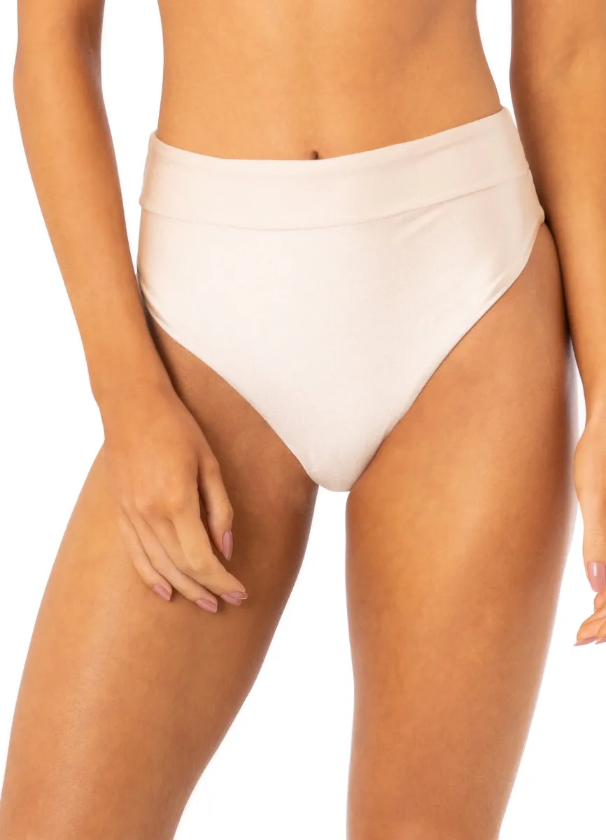 Maaji Golden Shine Suzy Q High Rise/High Leg Bikini Bottom Maaji