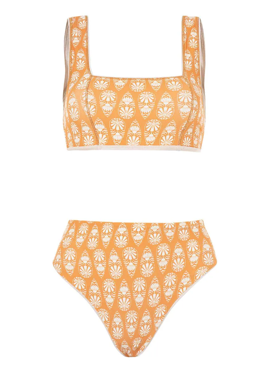 Maaji Golden Shine Suzy Q High Rise/High Leg Bikini Bottom Maaji