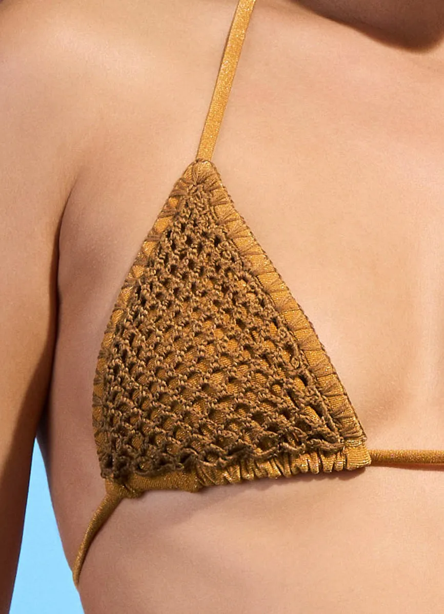 Maaji Honey Gold Balmy Sliding Triangle Bikini Top Maaji