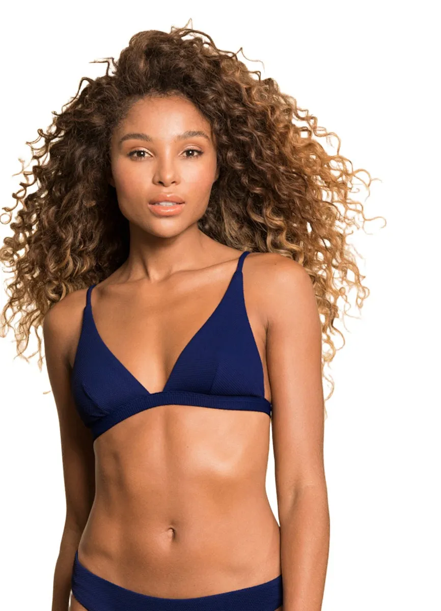 Maaji Indigo Blue Ivy Fixed Triangle Bikini Top Maaji