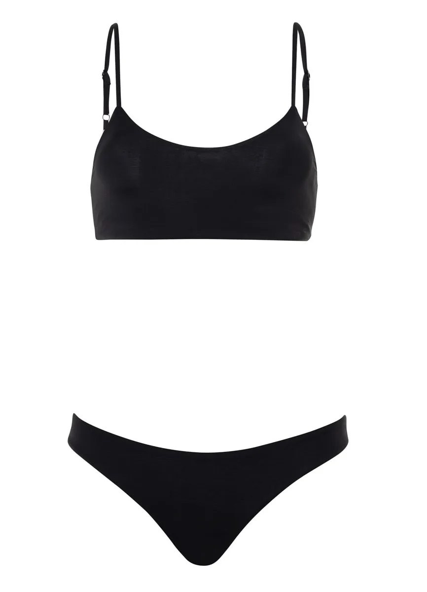 Maaji Ink Black Lanai Sporty Bralette Bikini Top Maaji