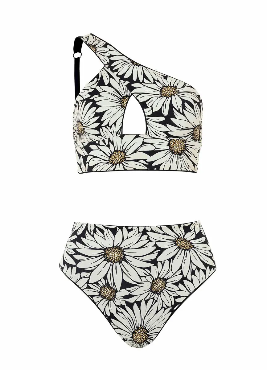 Maaji Ink Black Sully High Rise/High Leg Bikini Bottom Maaji