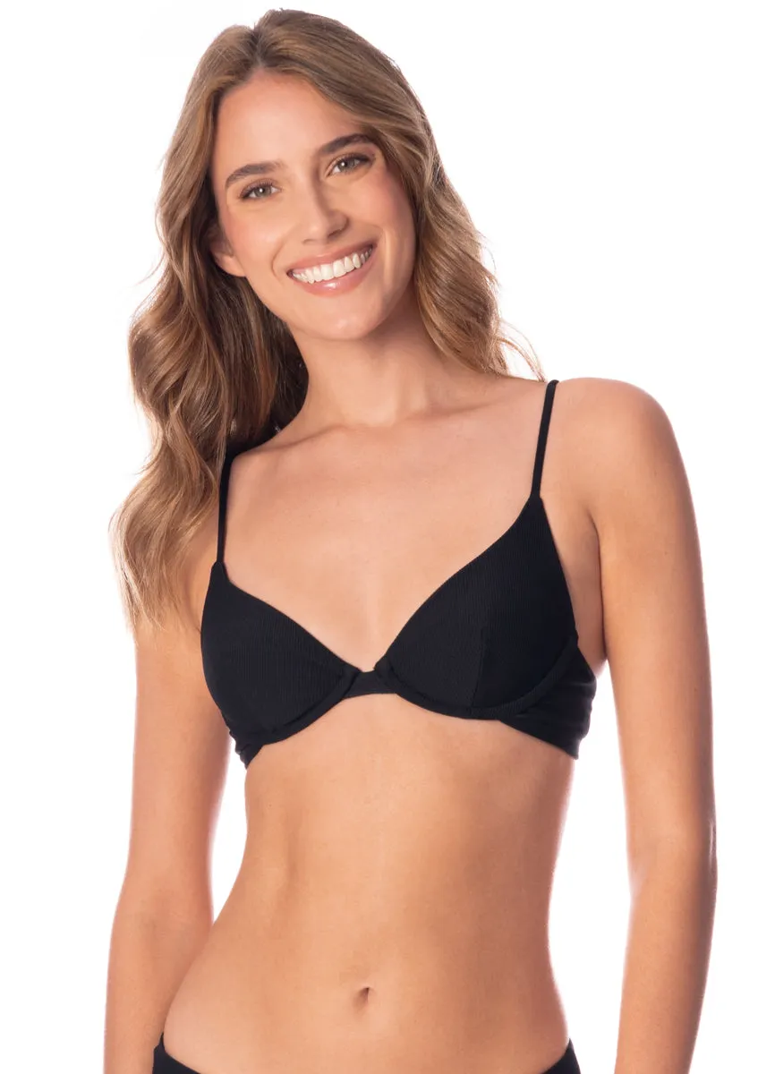 Maaji Jade Black Dainty Unmolded Underwire Bikini Top Maaji