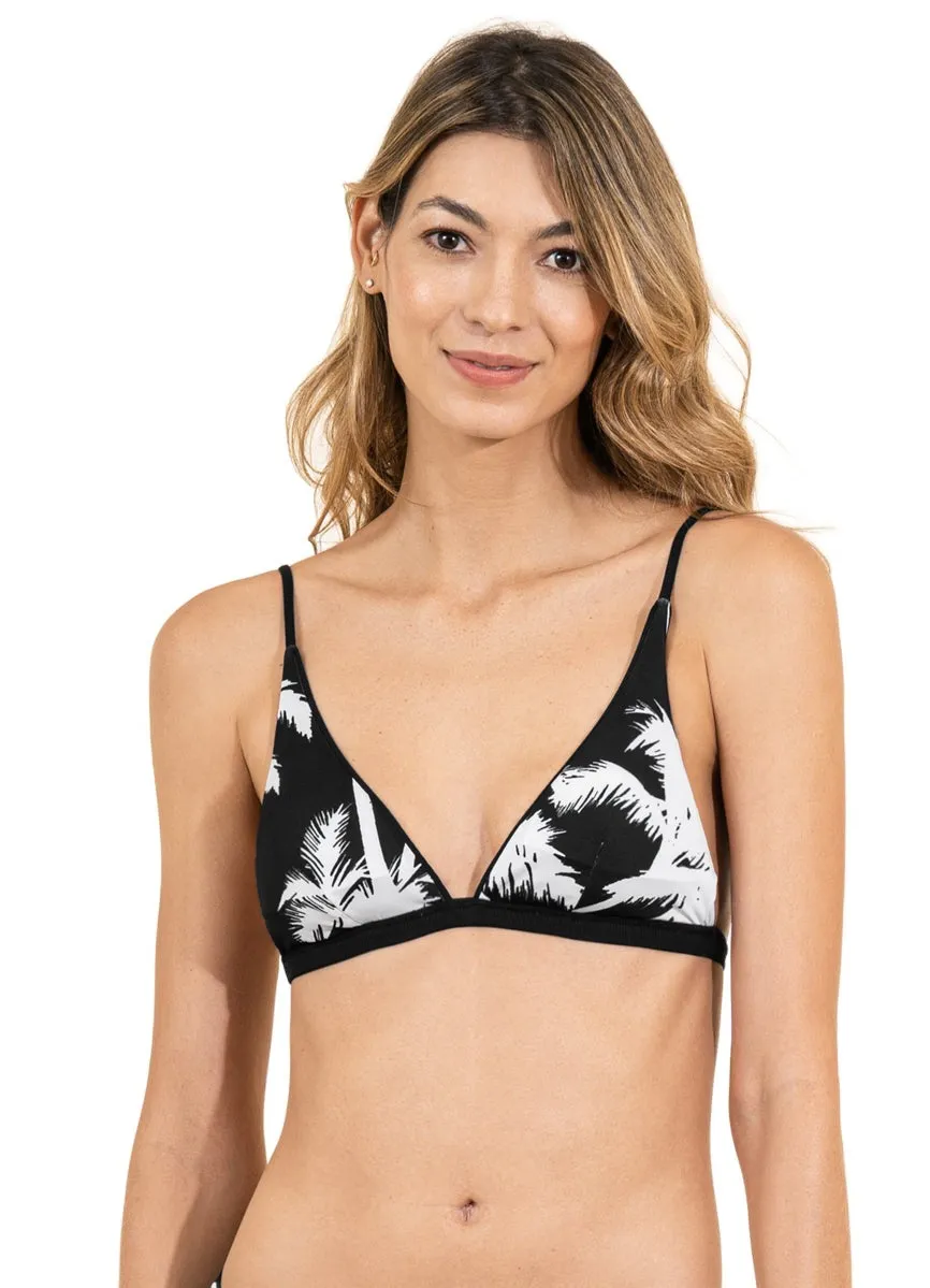 Maaji Jade Black Ivy Fixed Triangle Bikini Top Maaji