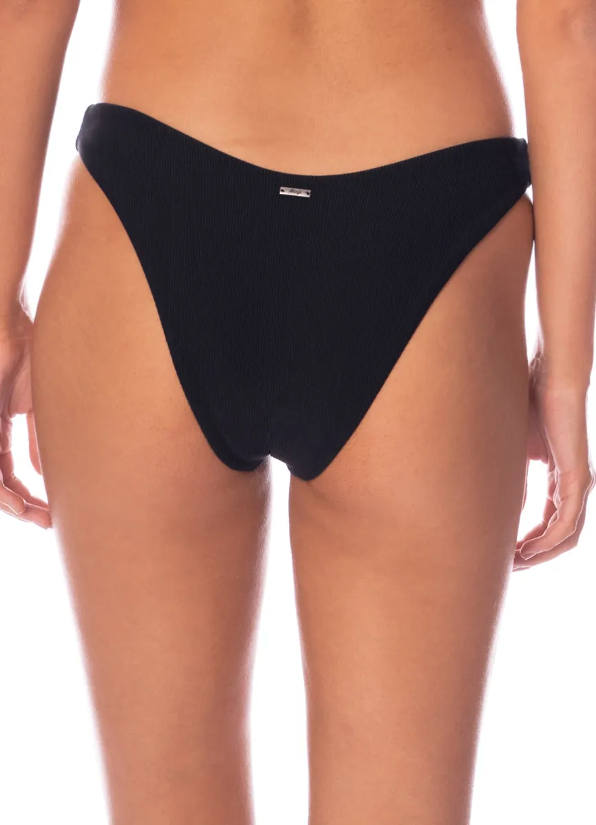 Maaji Jade Black Splendour Regular Rise Thin Side Bikini Bottom Maaji