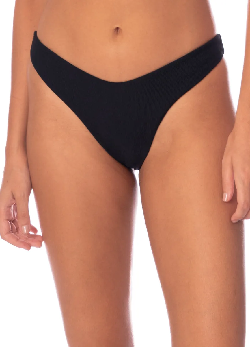 Maaji Jade Black Splendour Regular Rise Thin Side Bikini Bottom Maaji