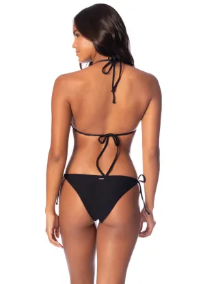 Maaji Jade Black Sunning Low Rise Tie Side Bikini Bottom Maaji