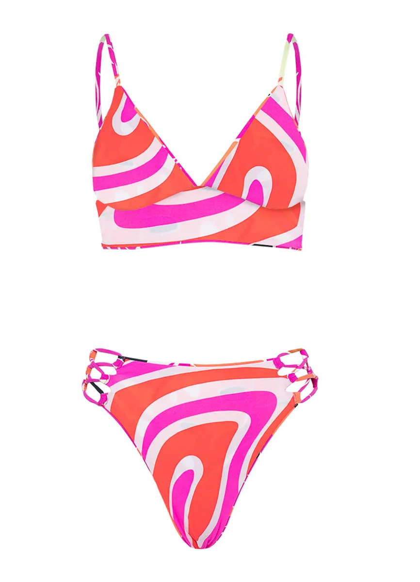 Maaji Jungle Reef Copilot Long Line Triangle Bikini Top Maaji