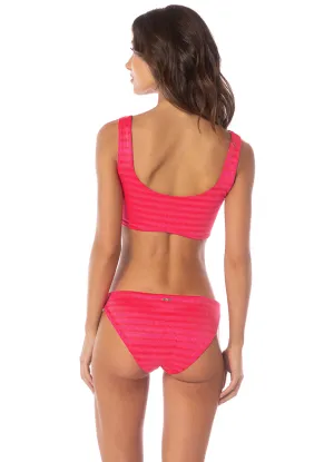 Maaji Lightpink Flowerbed Flirt  Low Rise Thin Side Bikini Bottom Maaji