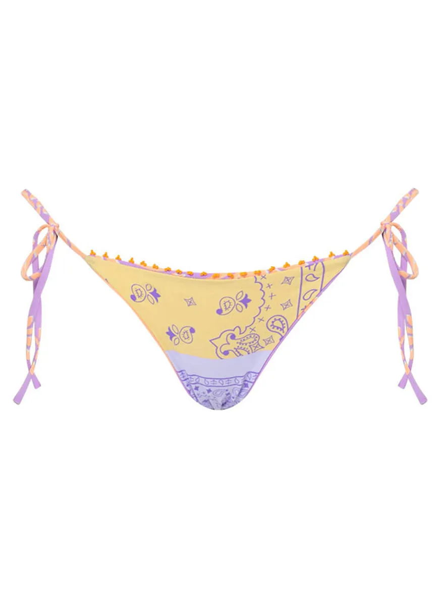 Maaji Lilac Ferns Sunning Low Rise Tie Side Bikini Bottom Maaji