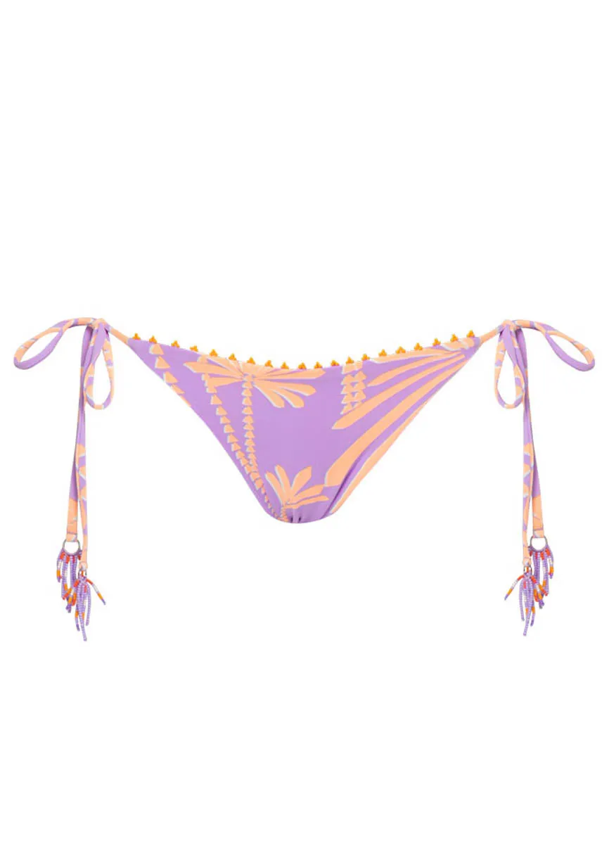 Maaji Lilac Ferns Sunning Low Rise Tie Side Bikini Bottom Maaji