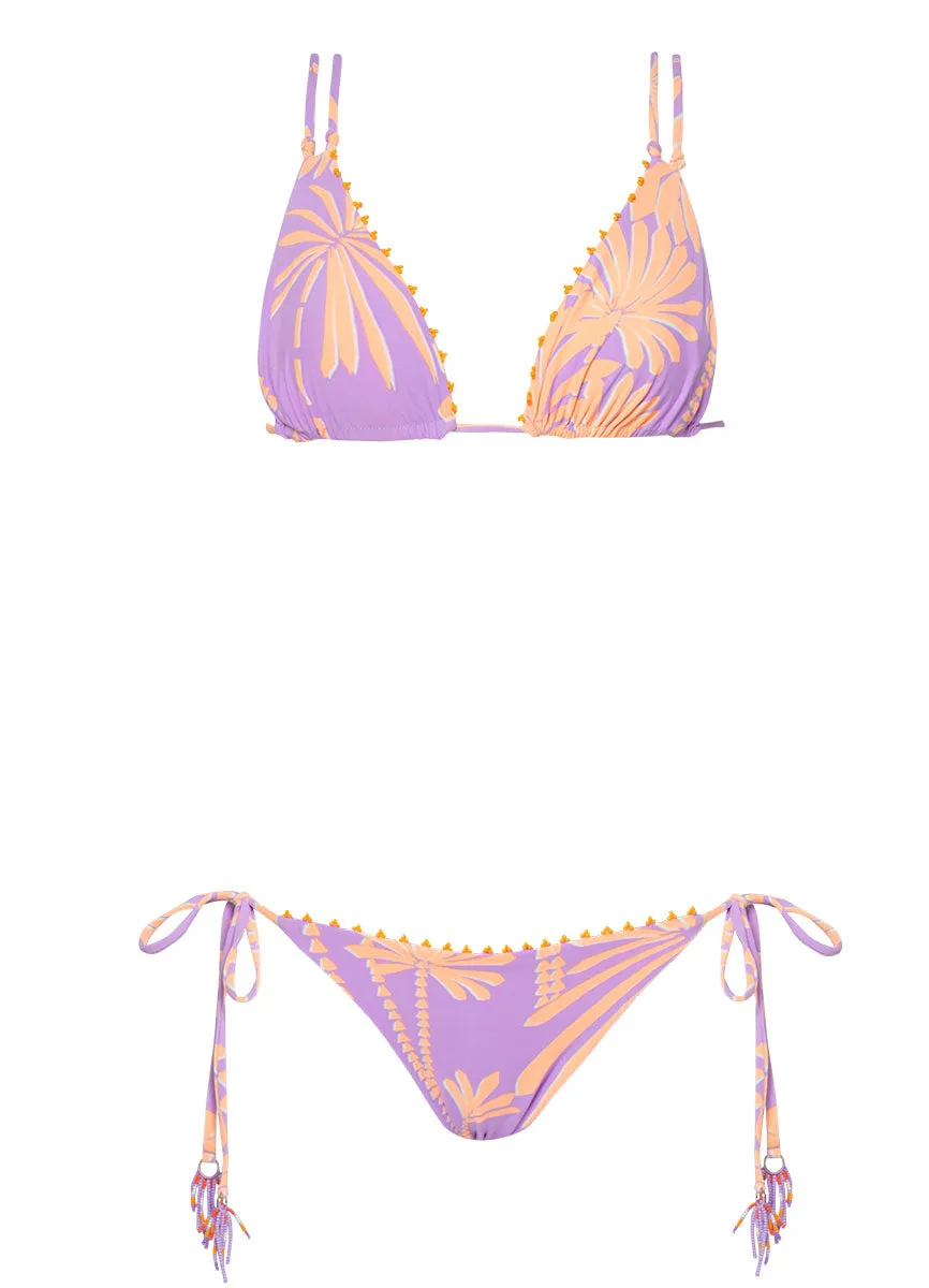 Maaji Lilac Ferns Sunning Low Rise Tie Side Bikini Bottom Maaji