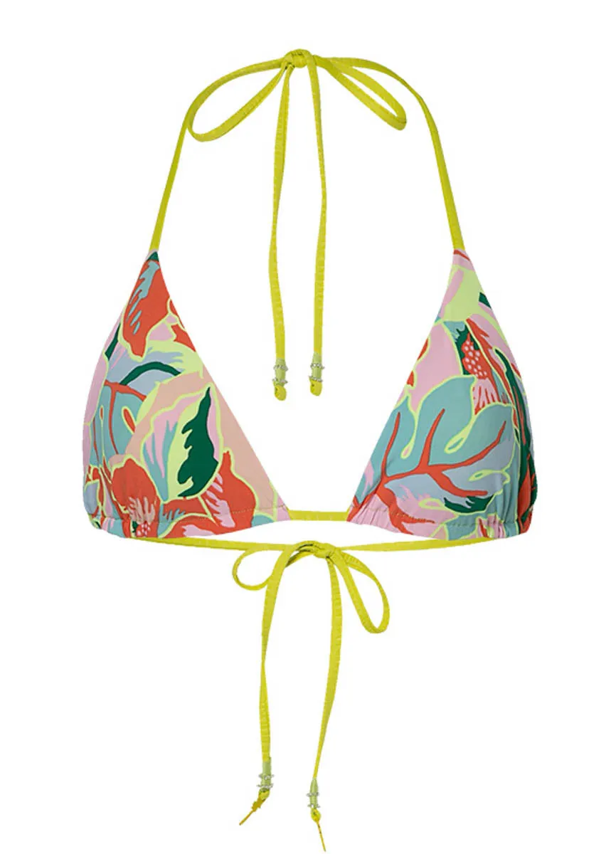 Maaji Lime Green Balmy Sliding Triangle Bikini Top Maaji