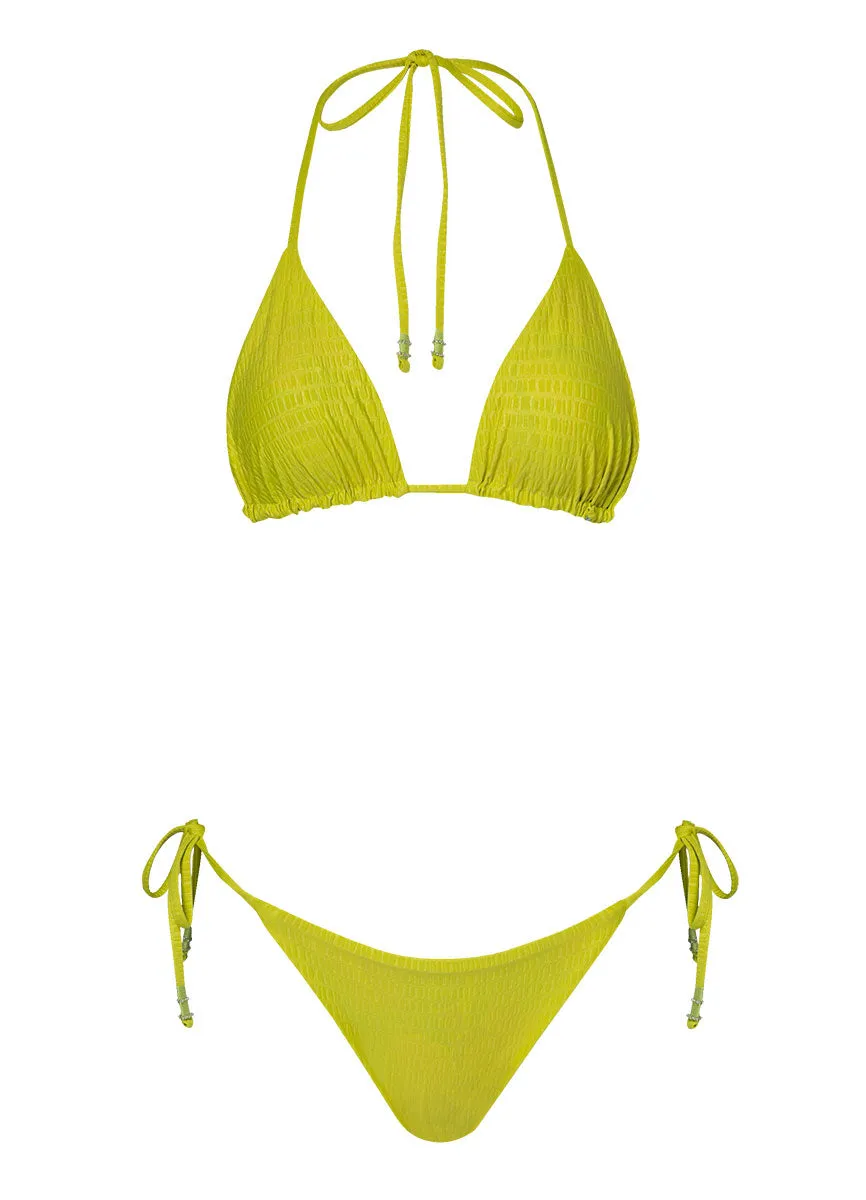 Maaji Lime Green Balmy Sliding Triangle Bikini Top Maaji