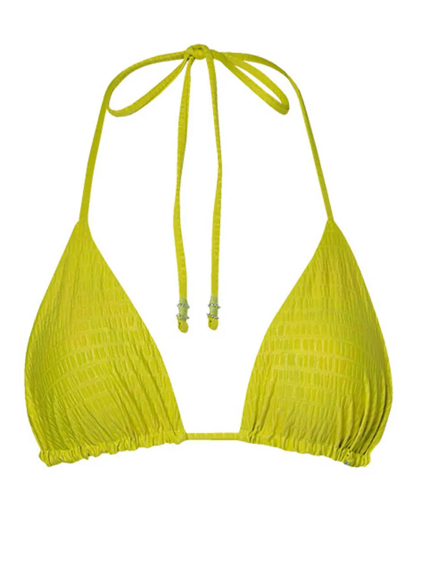 Maaji Lime Green Balmy Sliding Triangle Bikini Top Maaji