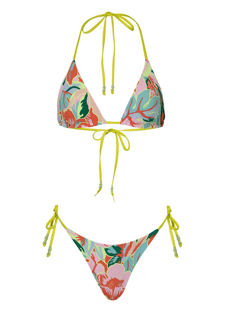 Maaji Lime Green Balmy Sliding Triangle Bikini Top Maaji