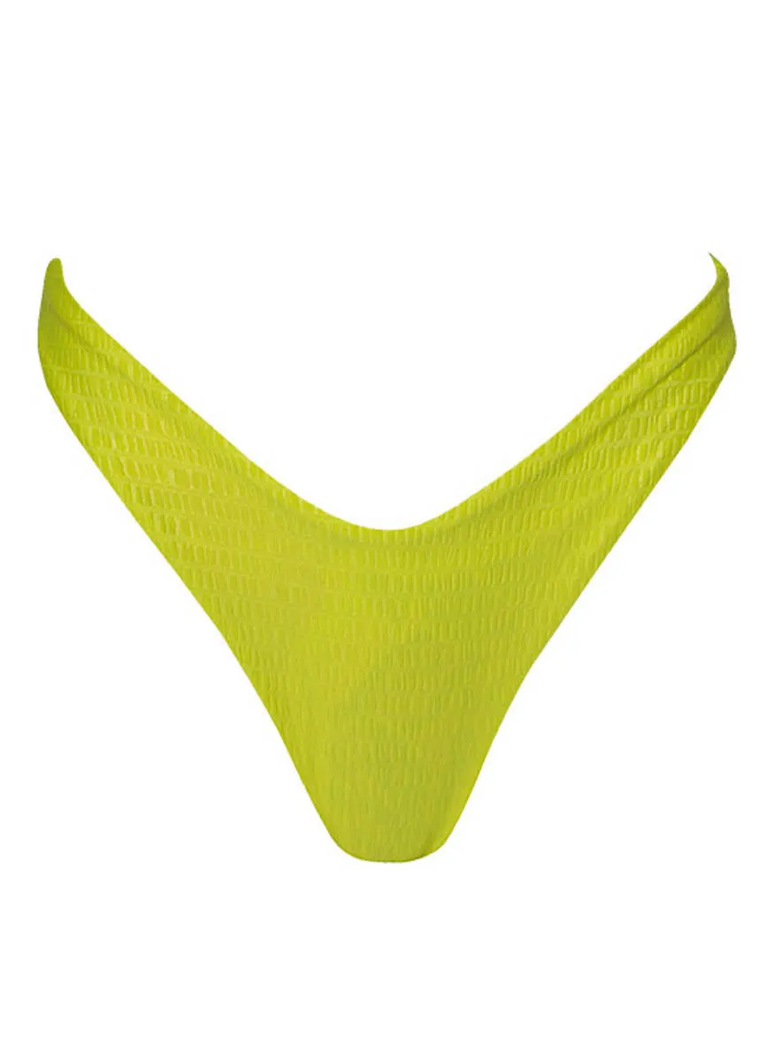 Maaji Lime Green Splendour Regular Rise Thin Side Bikini Bottom Maaji