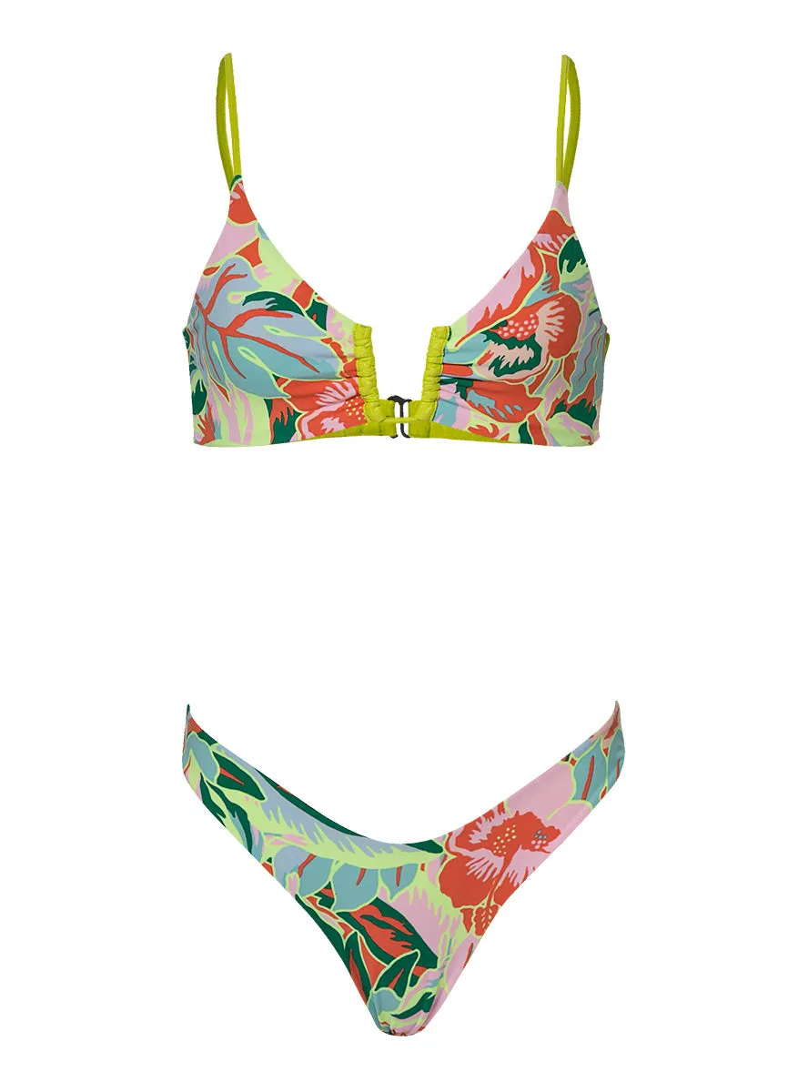 Maaji Lime Green Splendour Regular Rise Thin Side Bikini Bottom Maaji
