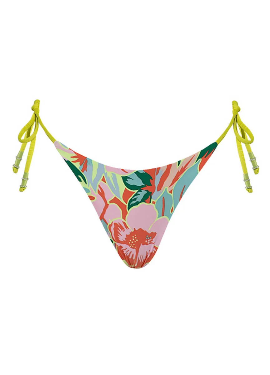 Maaji Lime Green Sunning Low Rise Tie Side Bikini Bottom Maaji