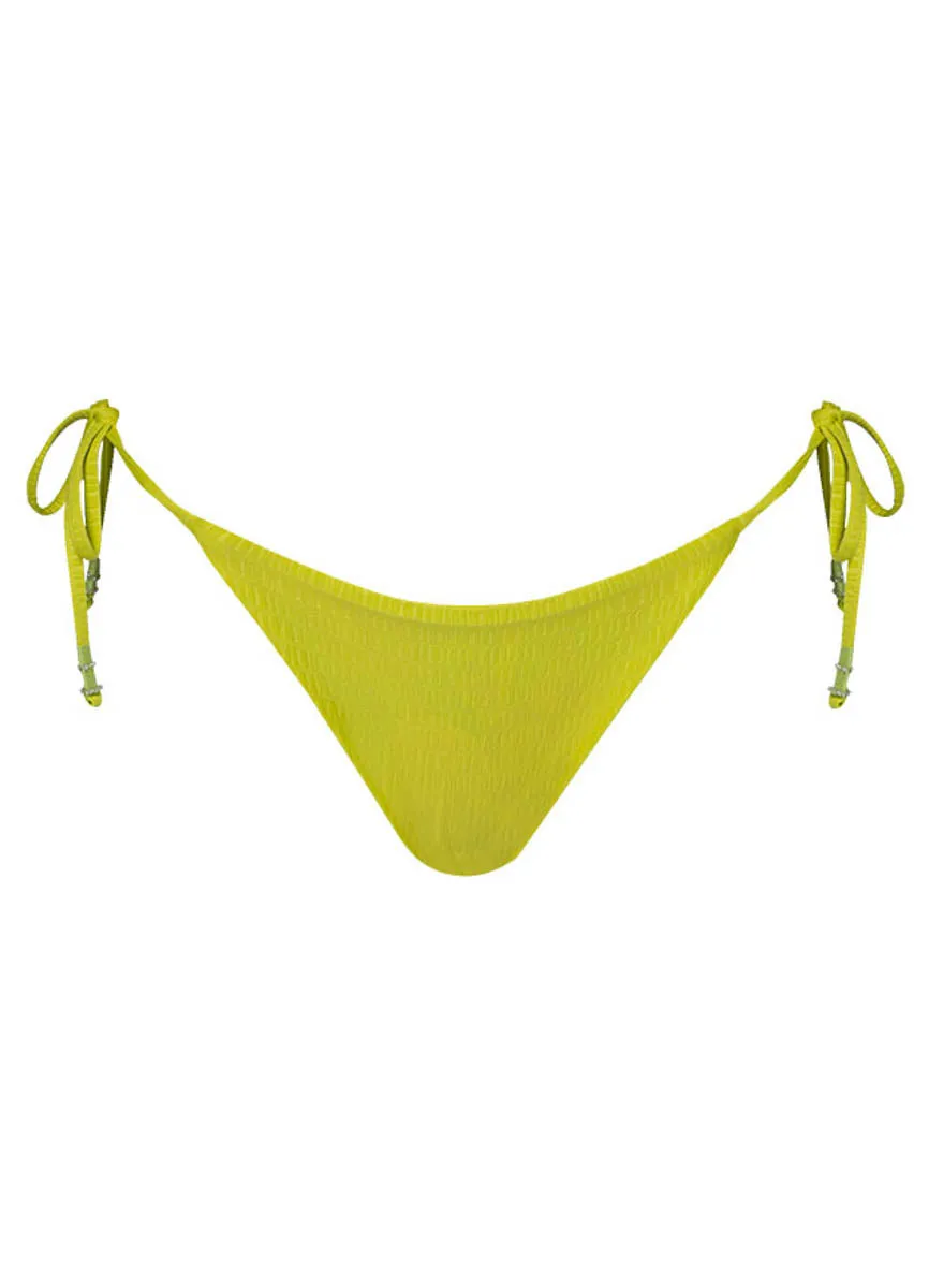 Maaji Lime Green Sunning Low Rise Tie Side Bikini Bottom Maaji