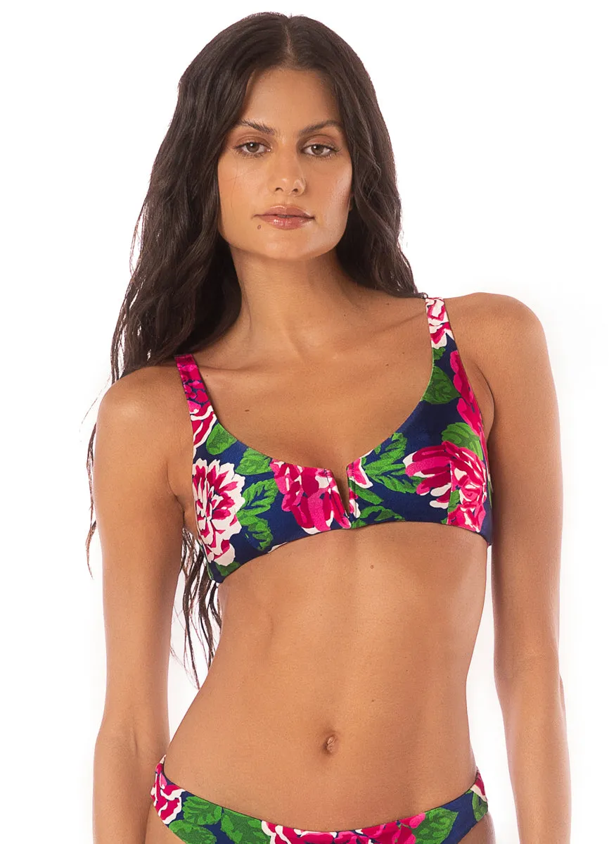 Maaji Meadow Roses Victories V Wire Bralette Bikini Top Maaji
