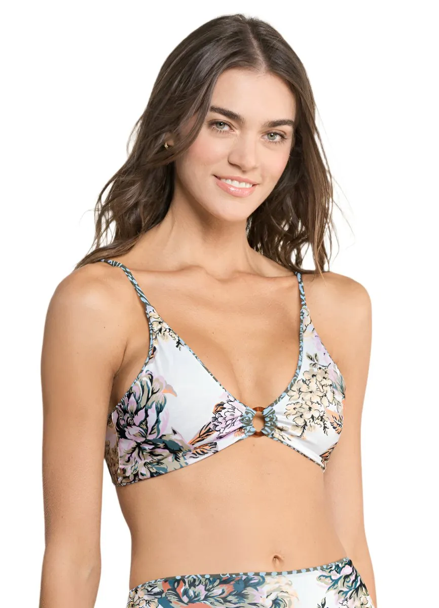 Maaji Medallion Lupita Long Line Triangle Bikini Top Maaji