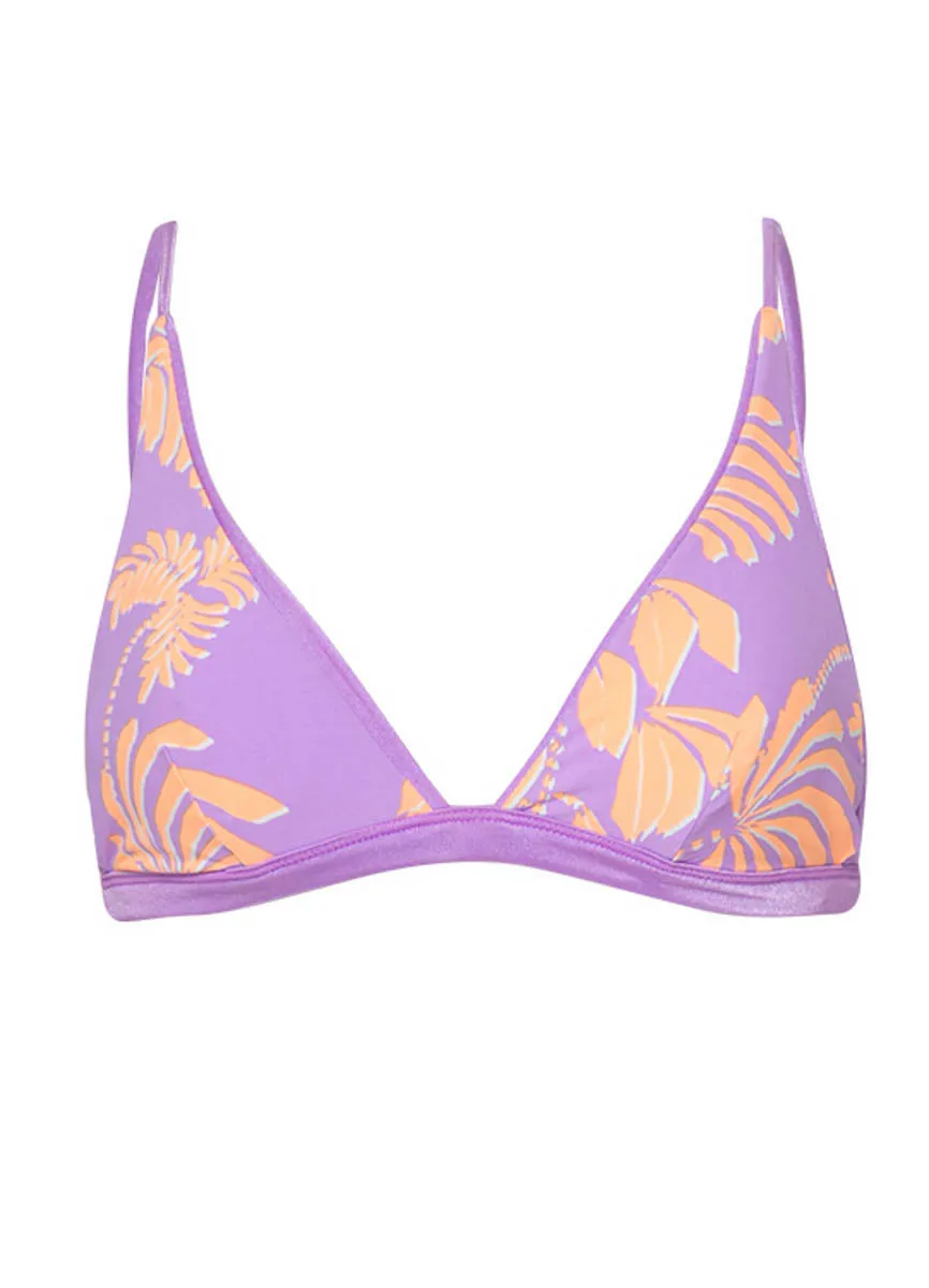 Maaji Metallic Lilac Ivy Fixed Triangle Bikini Top Maaji