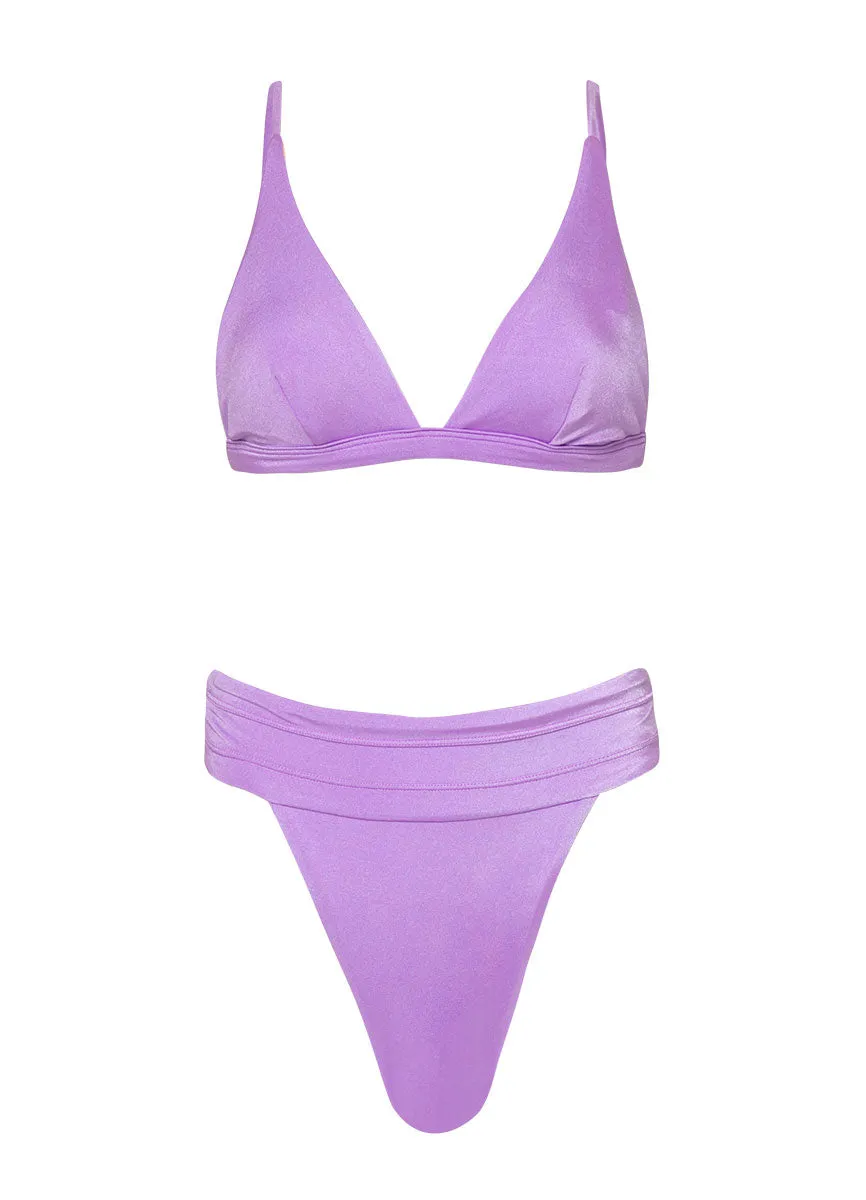 Maaji Metallic Lilac Ivy Fixed Triangle Bikini Top Maaji