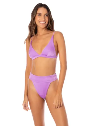 Maaji Metallic Lilac Ivy Fixed Triangle Bikini Top Maaji