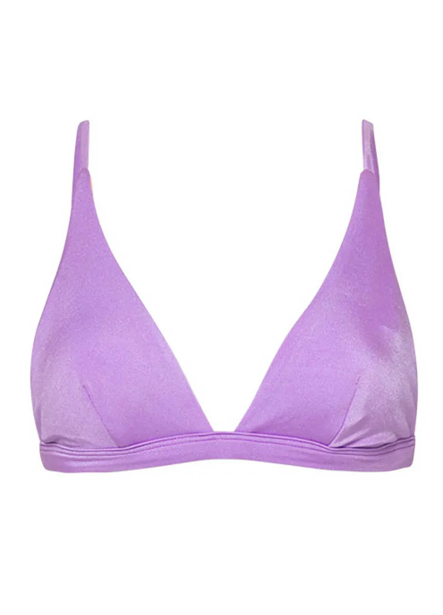 Maaji Metallic Lilac Ivy Fixed Triangle Bikini Top Maaji
