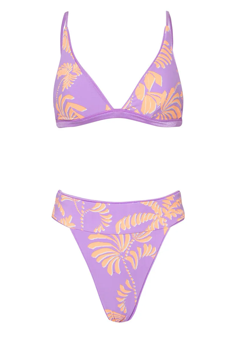 Maaji Metallic Lilac Ivy Fixed Triangle Bikini Top Maaji