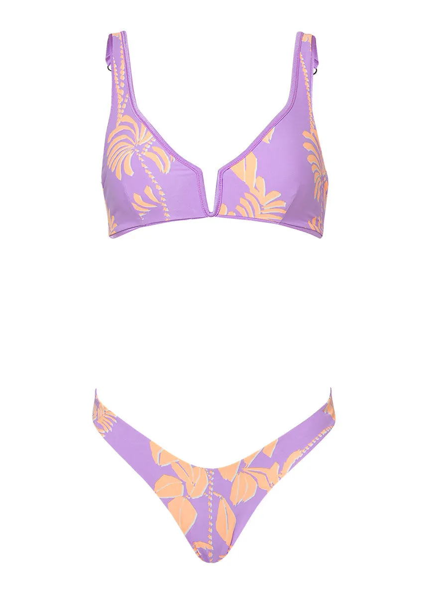 Maaji Metallic Lilac Splendour Regular Rise Thin Side Bikini Bottom Maaji