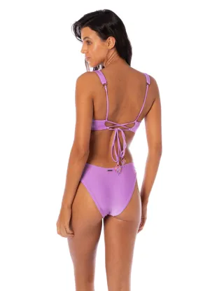 Maaji Metallic Lilac Splendour Regular Rise Thin Side Bikini Bottom Maaji
