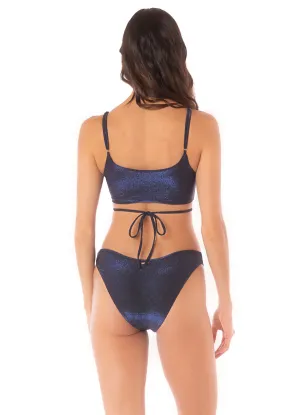 Maaji Midnight Blue Splendour Regular Rise Thin Side Bikini Bottom Maaji