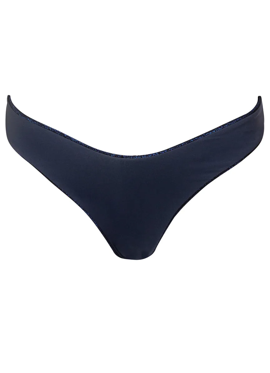 Maaji Midnight Blue Splendour Regular Rise Thin Side Bikini Bottom Maaji