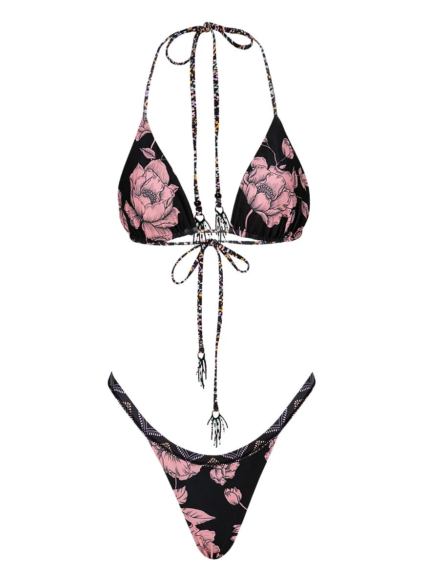 Maaji Midnight Palm Alana Sliding Triangle Bikini Top Maaji