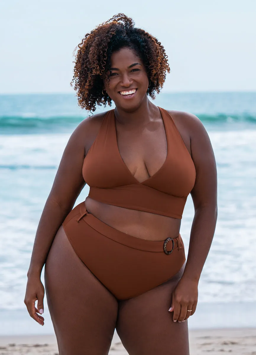 Maaji Moccachino Patri Long Line Triangle Bikini Top Maaji